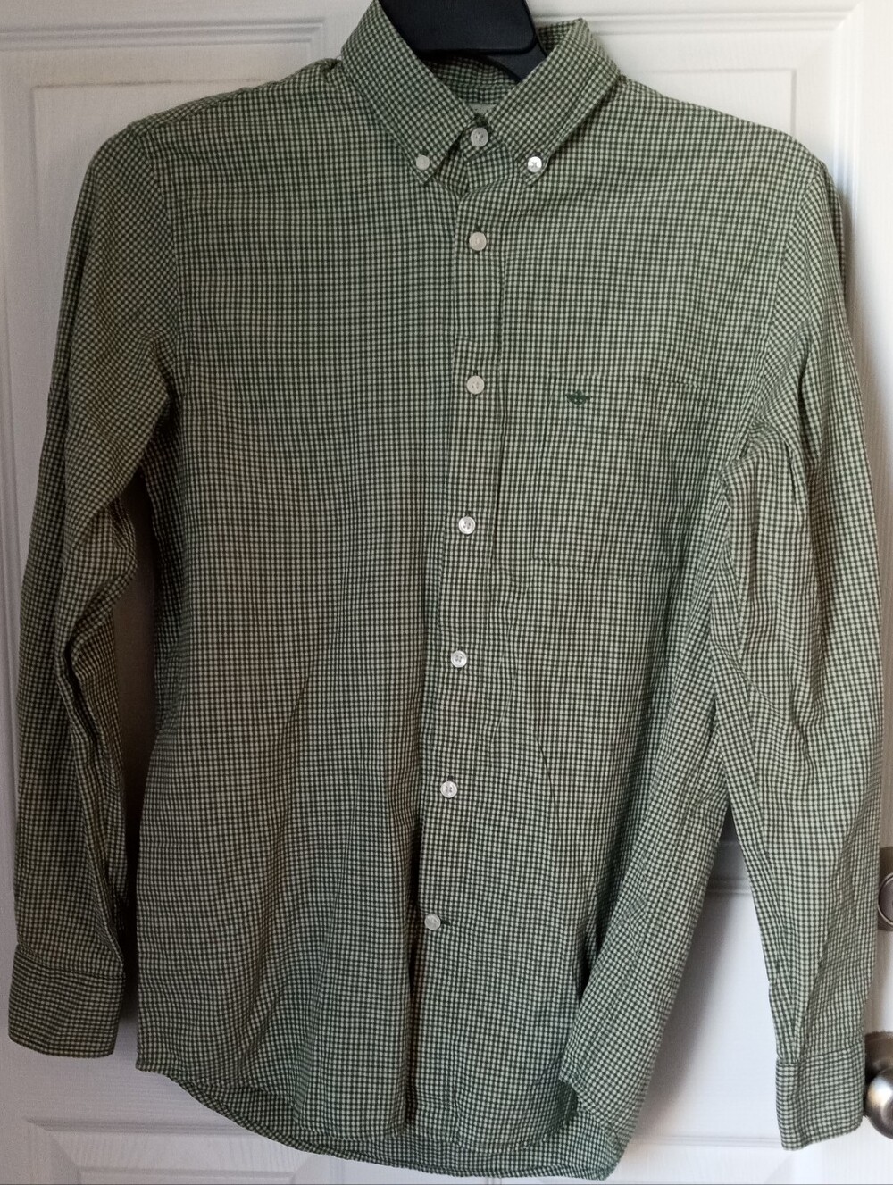 Classic Green Check Button-Down Men’s Shirt